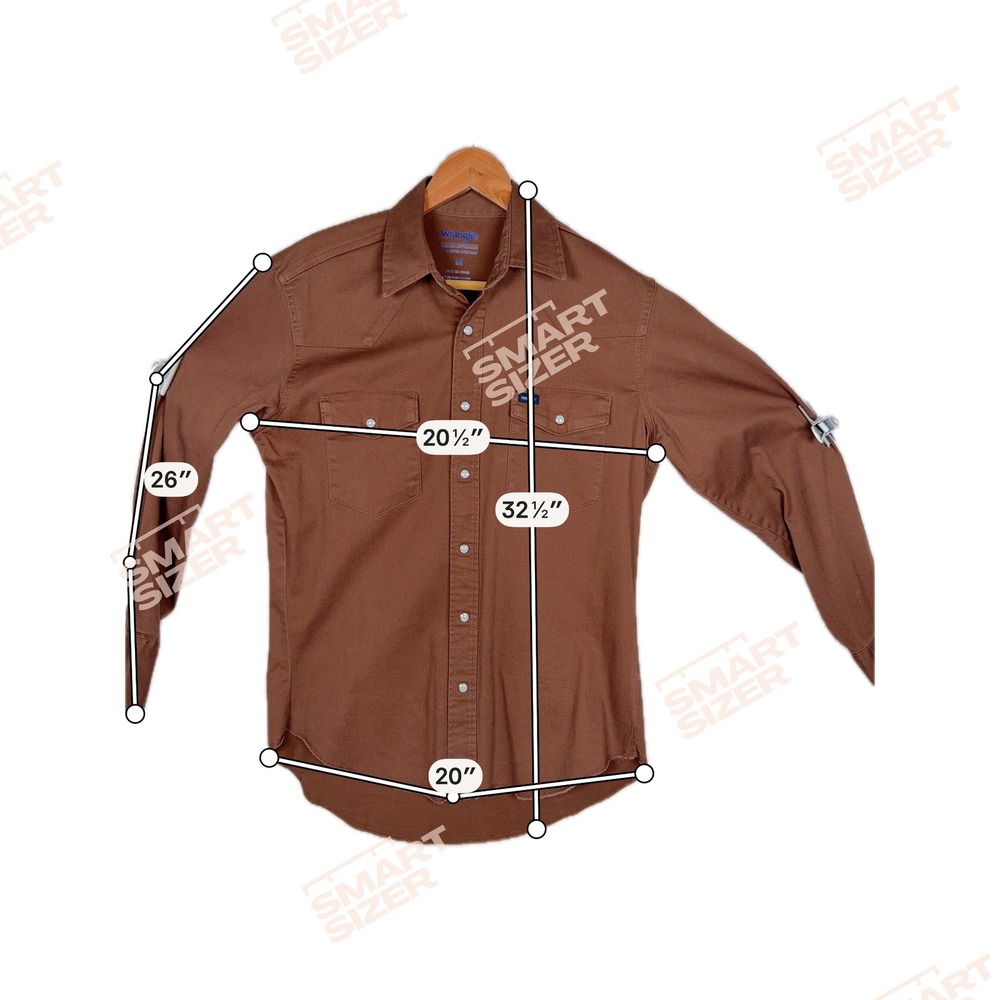 Wrangler Western Shirt Mens M Brown Premium Performance Advanced Comfort Snap Up - Picture 8 of 8